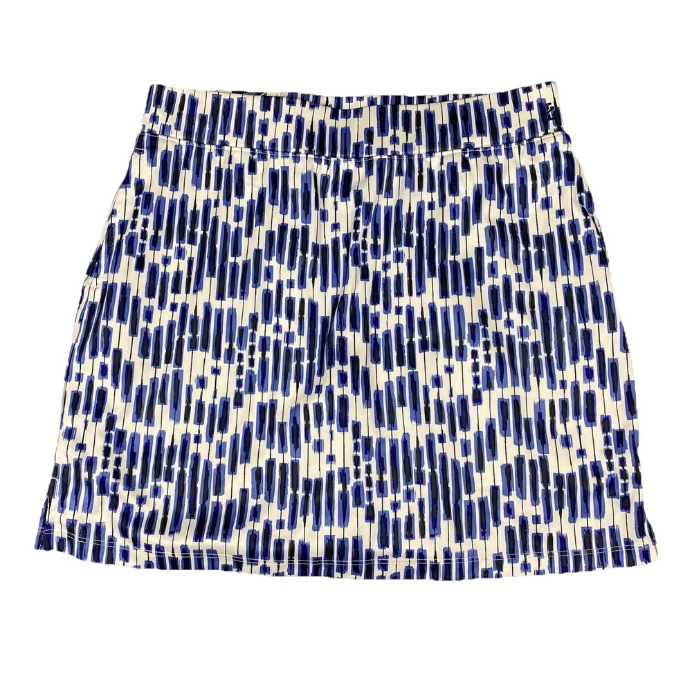 IZOD Golf Sun Control Wicking Geometric Print Skort Womens Medium Blue White NWT